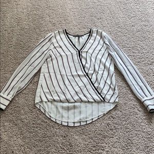 Red, white and blue blouse